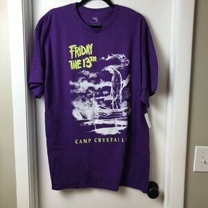 Friday The 13th Jason Voorhees Silhouette Camp Crystal Lake Men's T-Shirt Sz XL